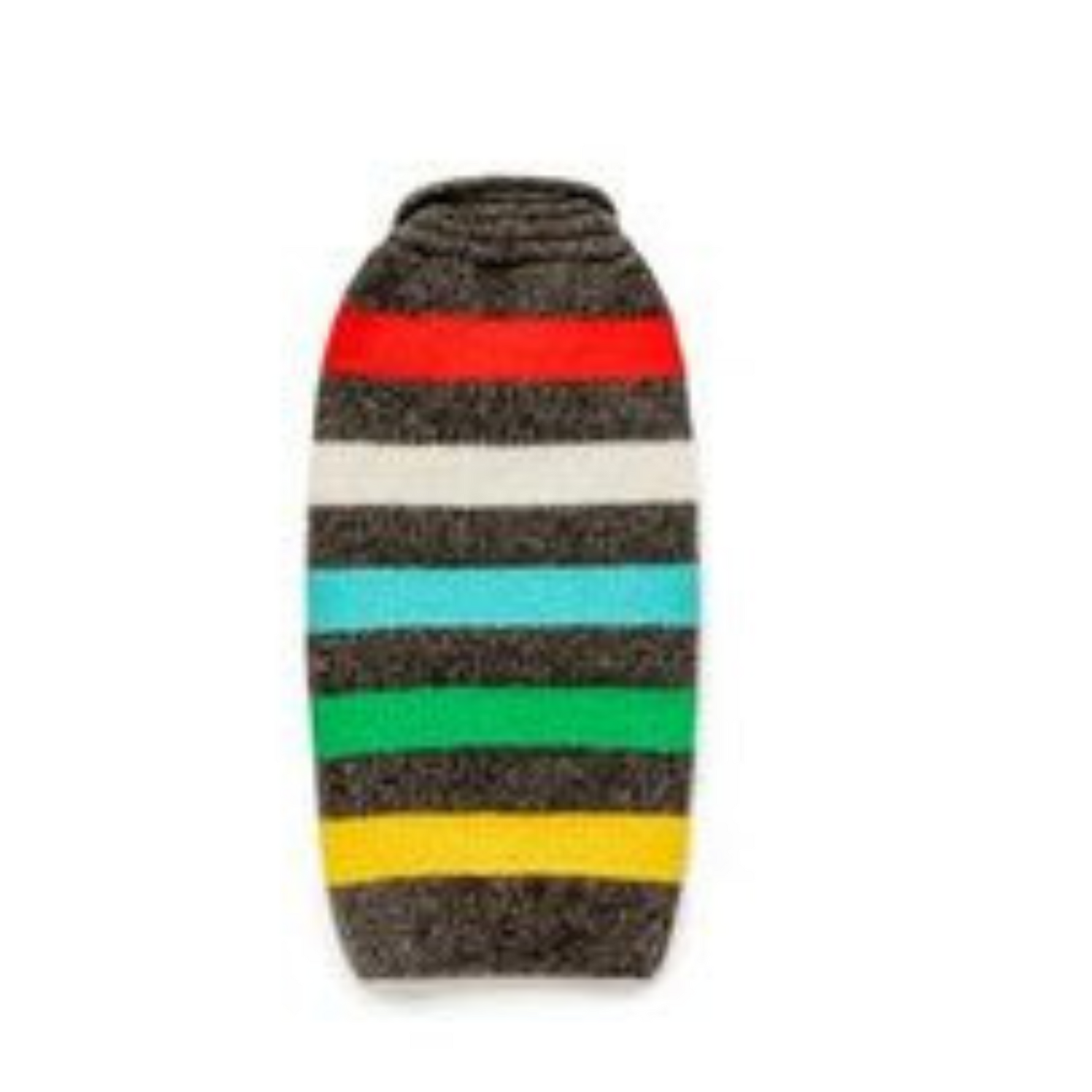 Multicolored stripe dog sweater on a white background