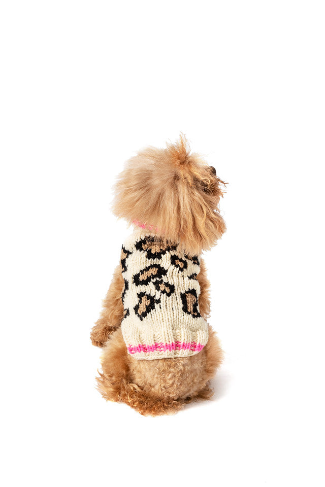 Leopard Print Dog Sweater back