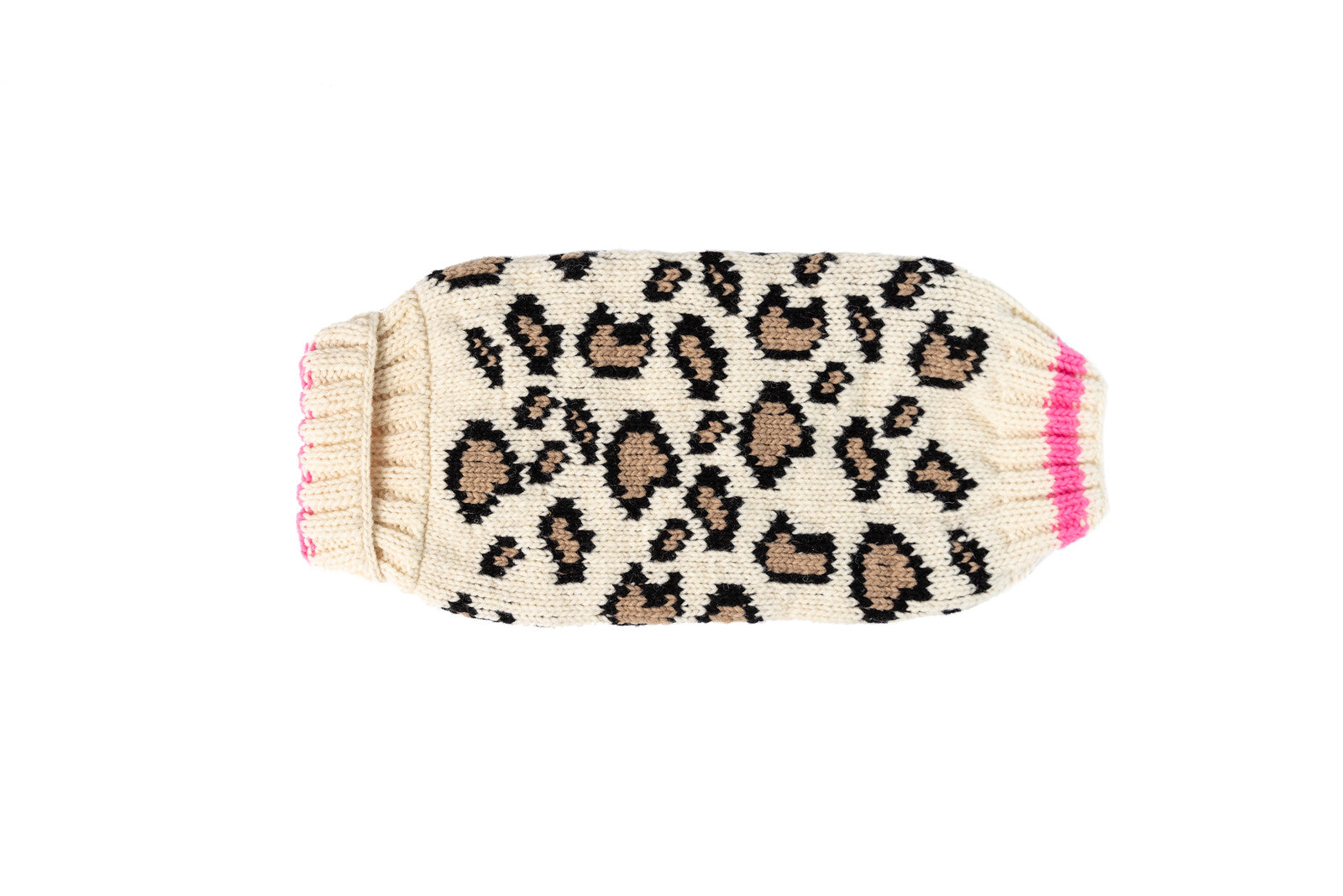 Leopard Print Dog Sweater flat back