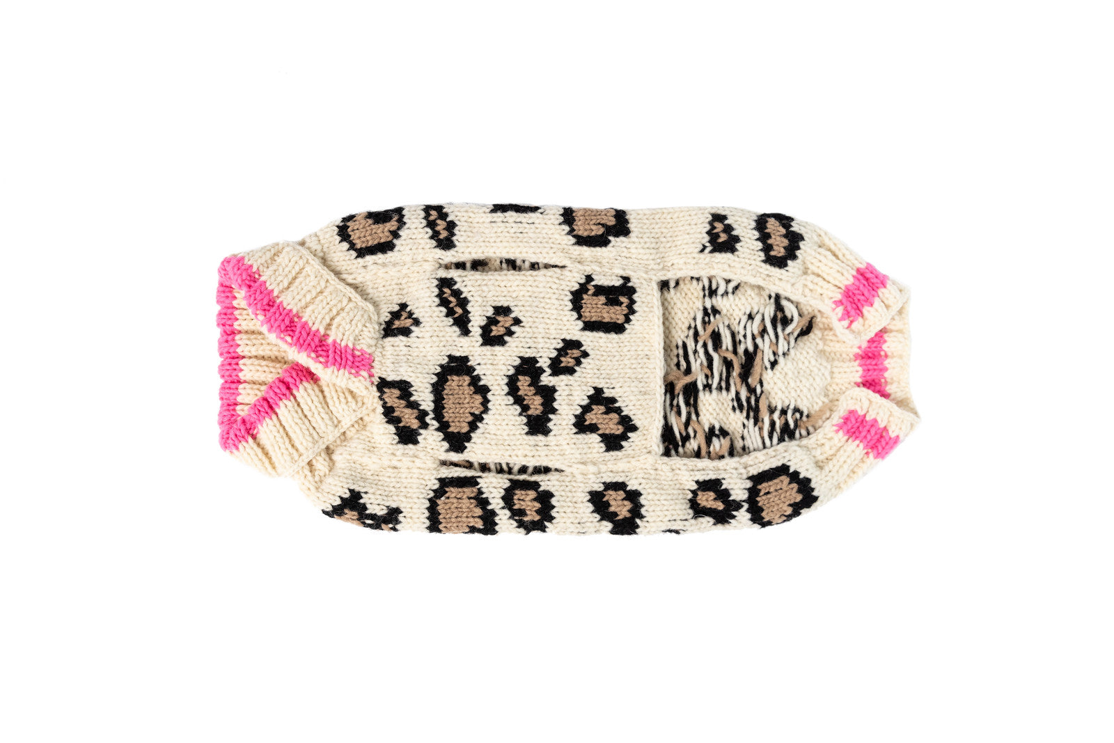 Leopard Print Dog Sweater flat front