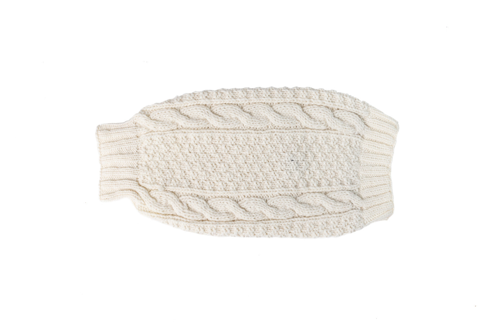 Natural Cable Wool Dog Sweater