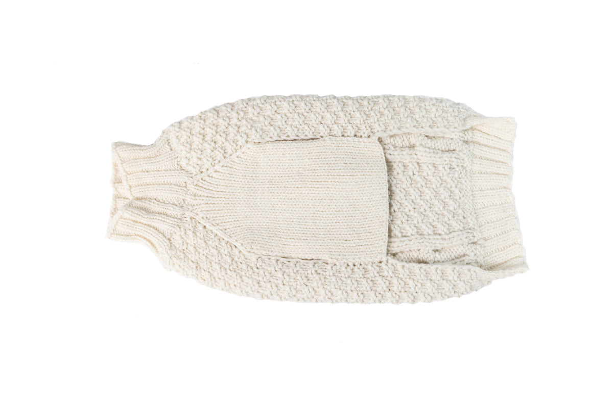 Natural Cable Wool Dog Sweater