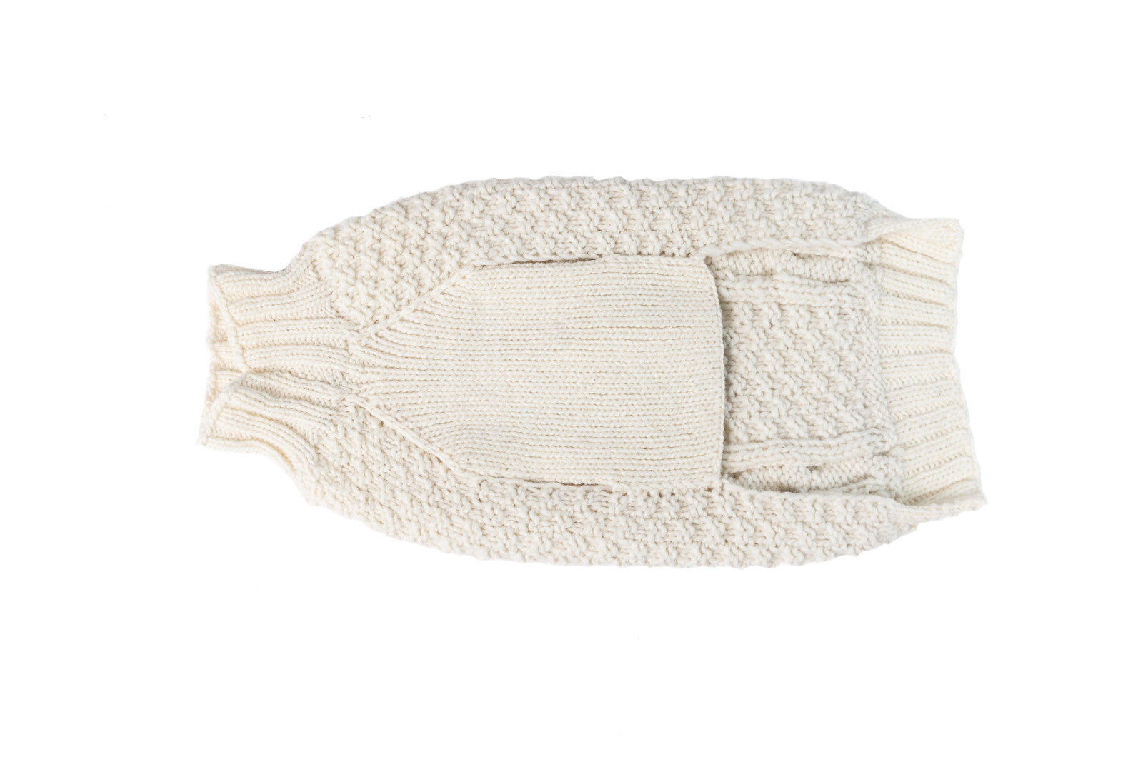 Natural Cable Wool Dog Sweater