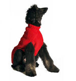 RED CABLE dog sweater
