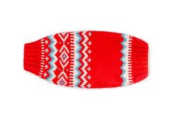 Red Nordic Wool Dog Sweater flat