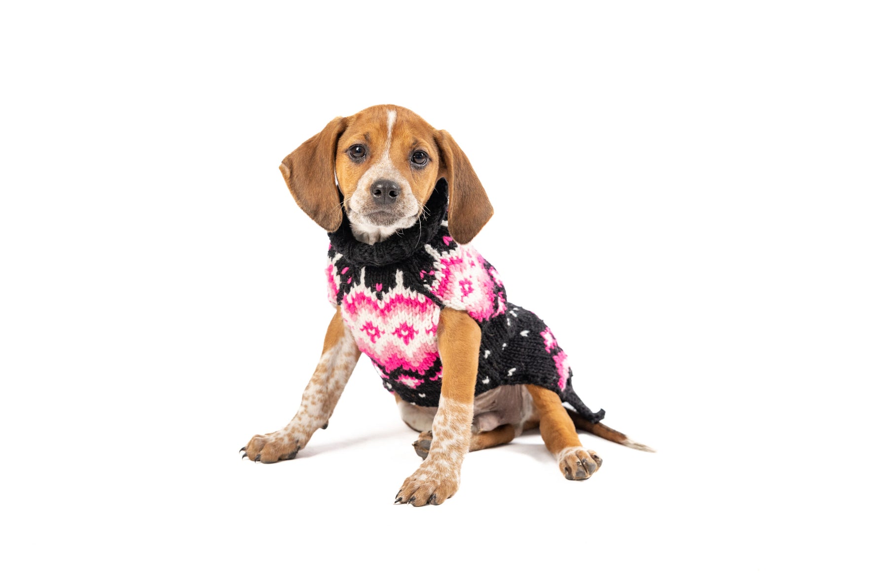 Artic Pink Dog Sweater Sm front