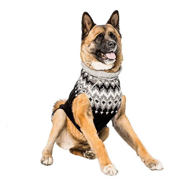 Black Ski Wool Dog Sweater XXL 600x600