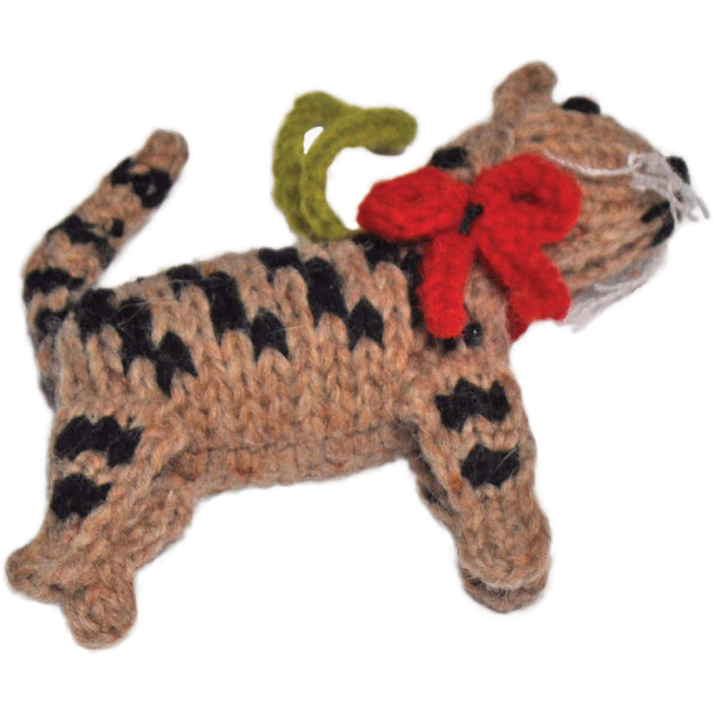 Brown tabby cat ornament