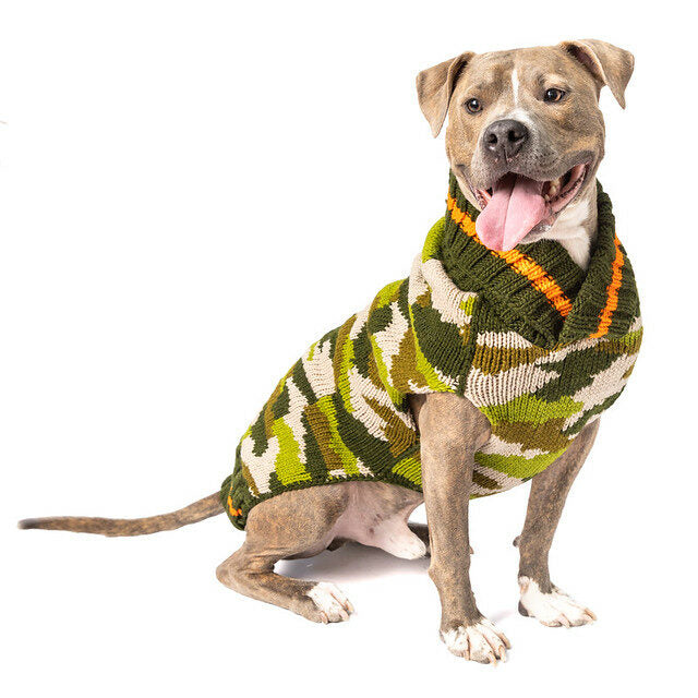 Camo dog sweater XXL front