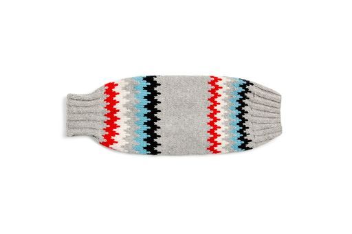 Gray Chevron Dog Sweater flat