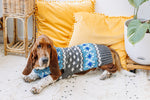Light Blue Fairisle Wool Dog Sweater L full