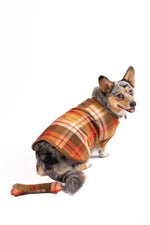 Rust Plaid Dog Coat - medium - product back