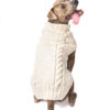 Natural Cable Wool Dog Sweater