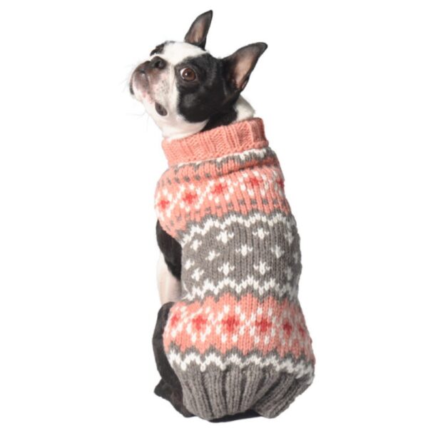 peach fairisle dog sweater