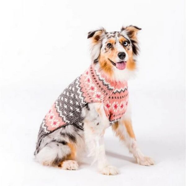 Peach Fairisle Dog Sweater