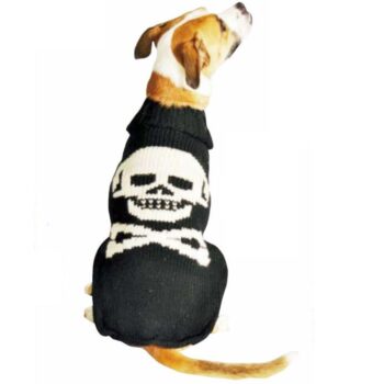 black skull dog sweater