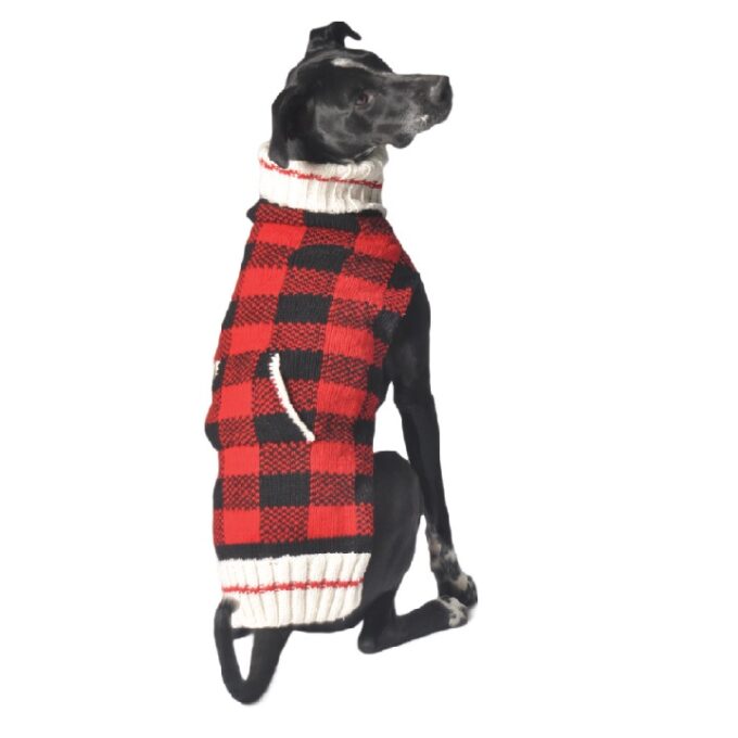 Buffalo Plaid Hand knit wool dog sweater Chilly Dog Sweaters