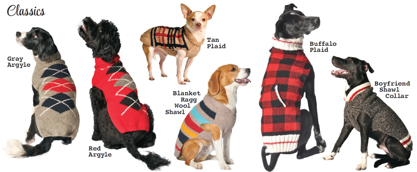 Buffalo Plaid Hand knit wool dog sweater Chilly Dog Sweaters