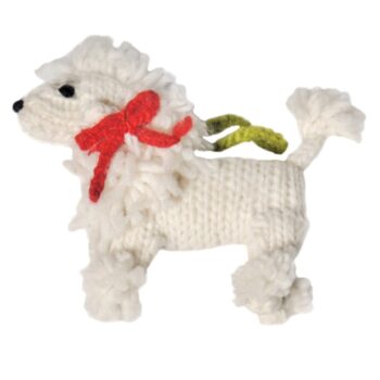 White Poodle dog ornament