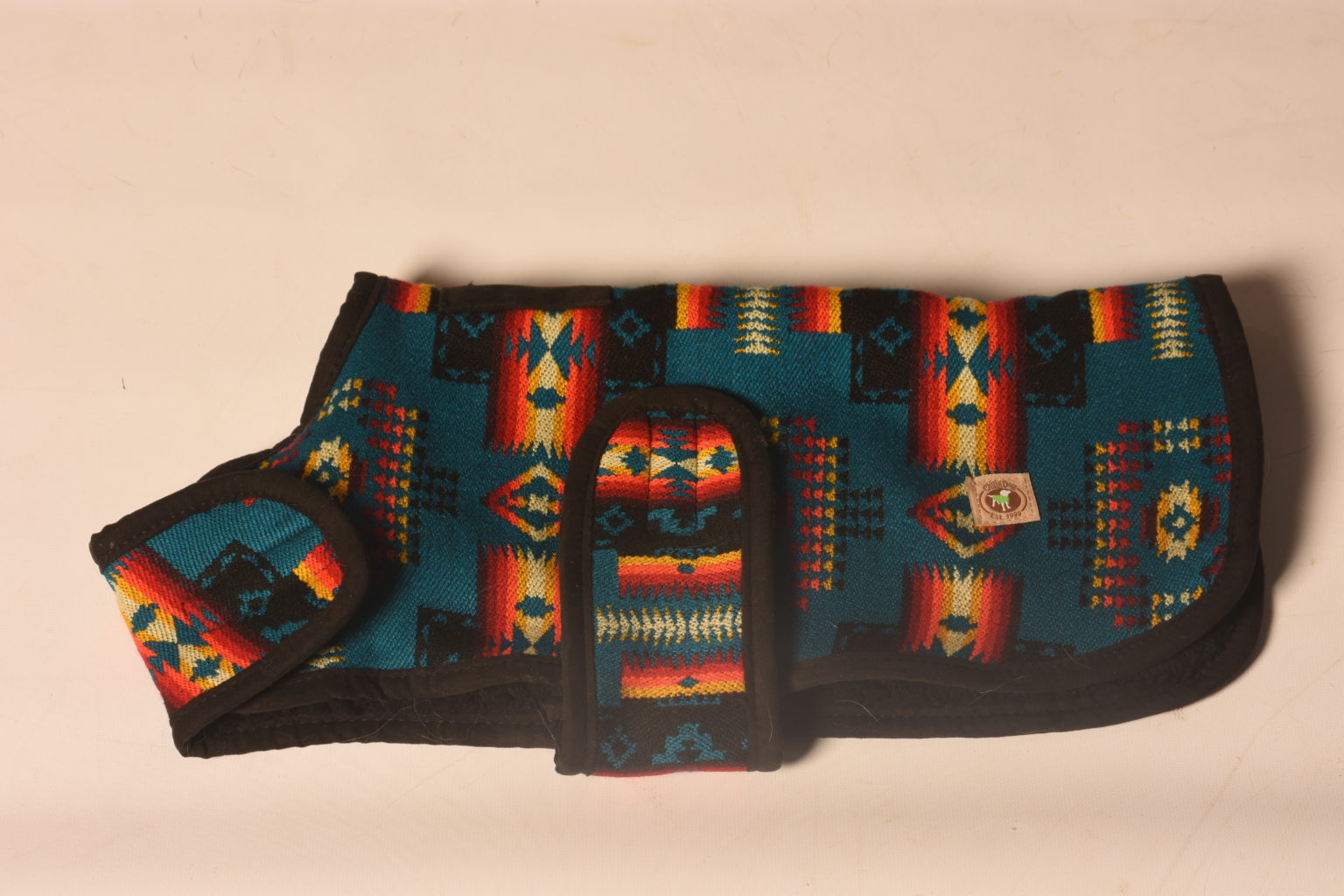 Turquoise Southwest Blanket Dog Coat — Chilly Dog Sweaters