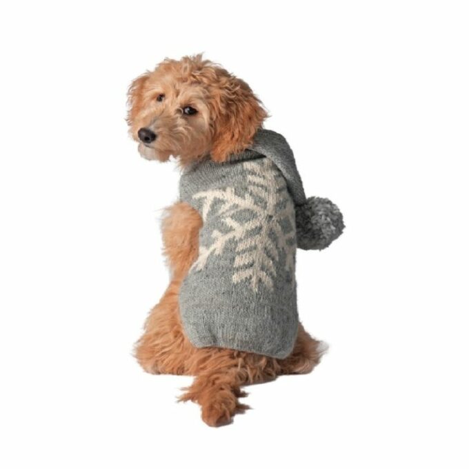 Alpaca Grey Snowflake Dog Sweater