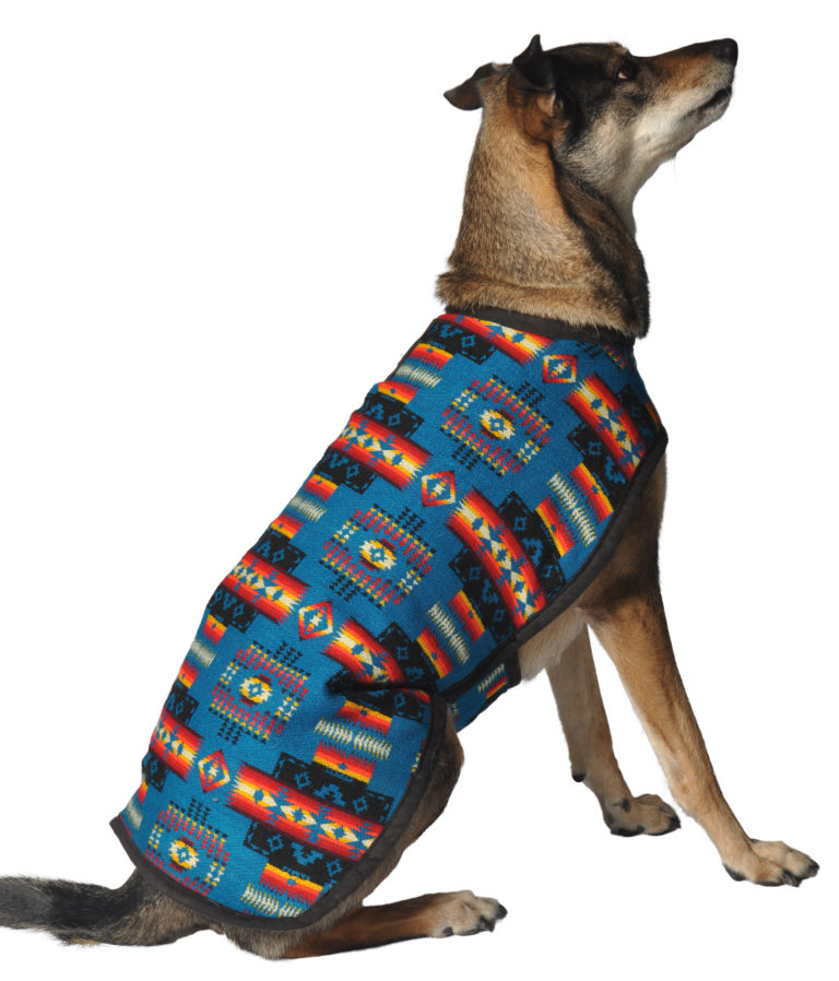 Chilly Dog Turquoise Southwestern Dog Blanket Coat