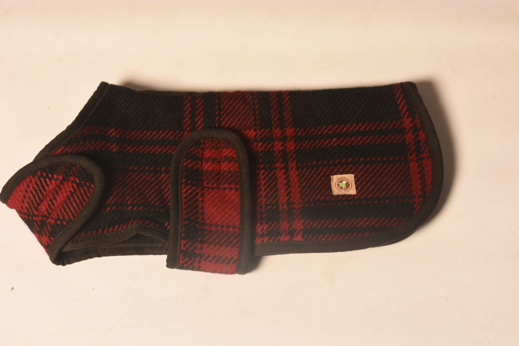 Black & Red Plaid Blanket Dog Coat — Chilly Dog