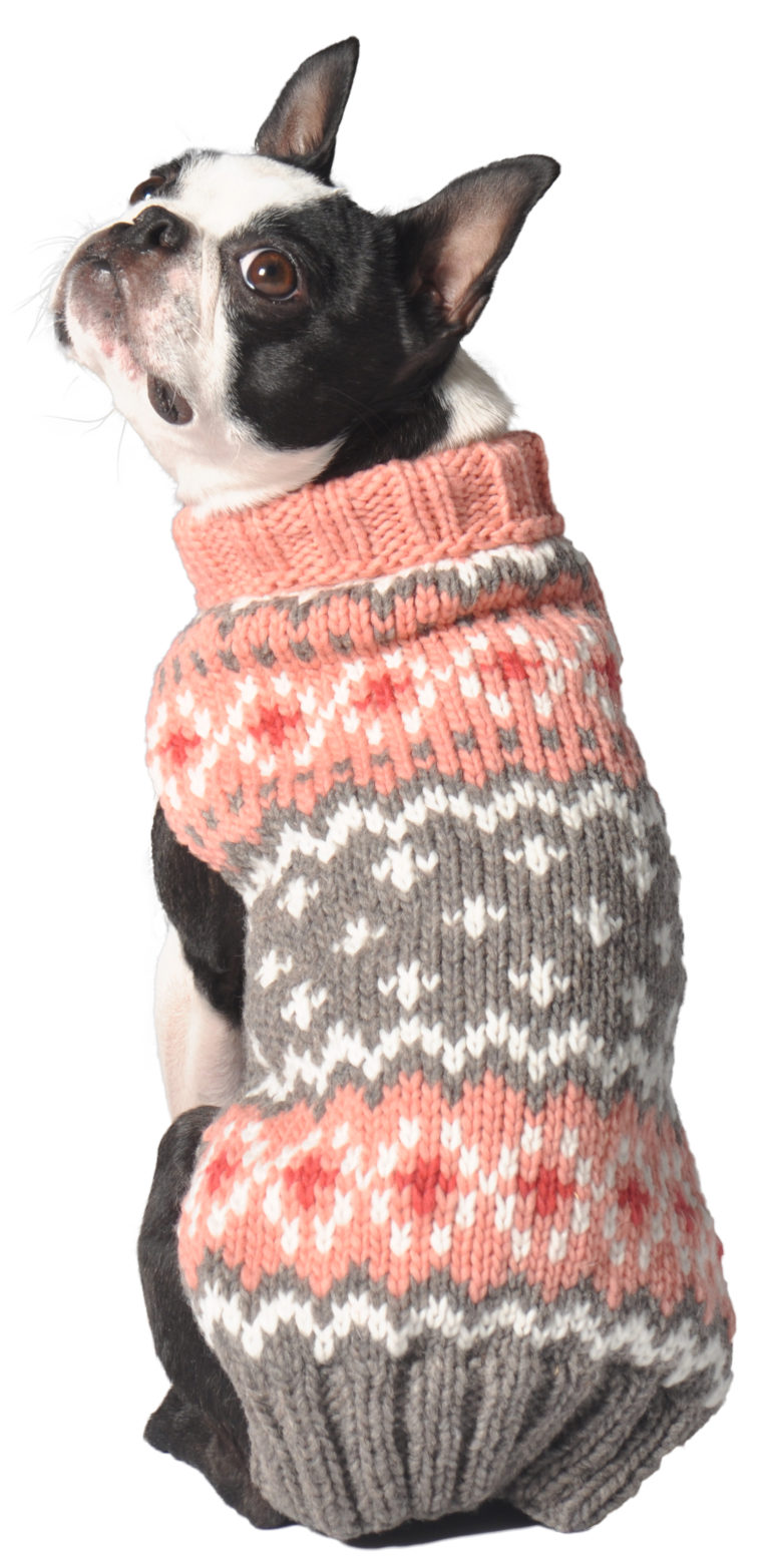 Peach Fairisle Dog Sweater Chilly Dog Sweaters