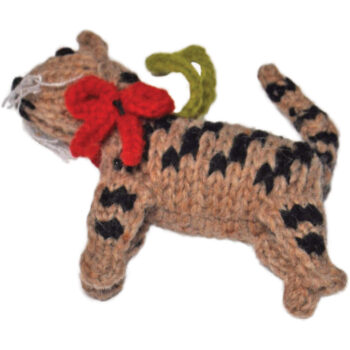 Brown tabby cat ornament