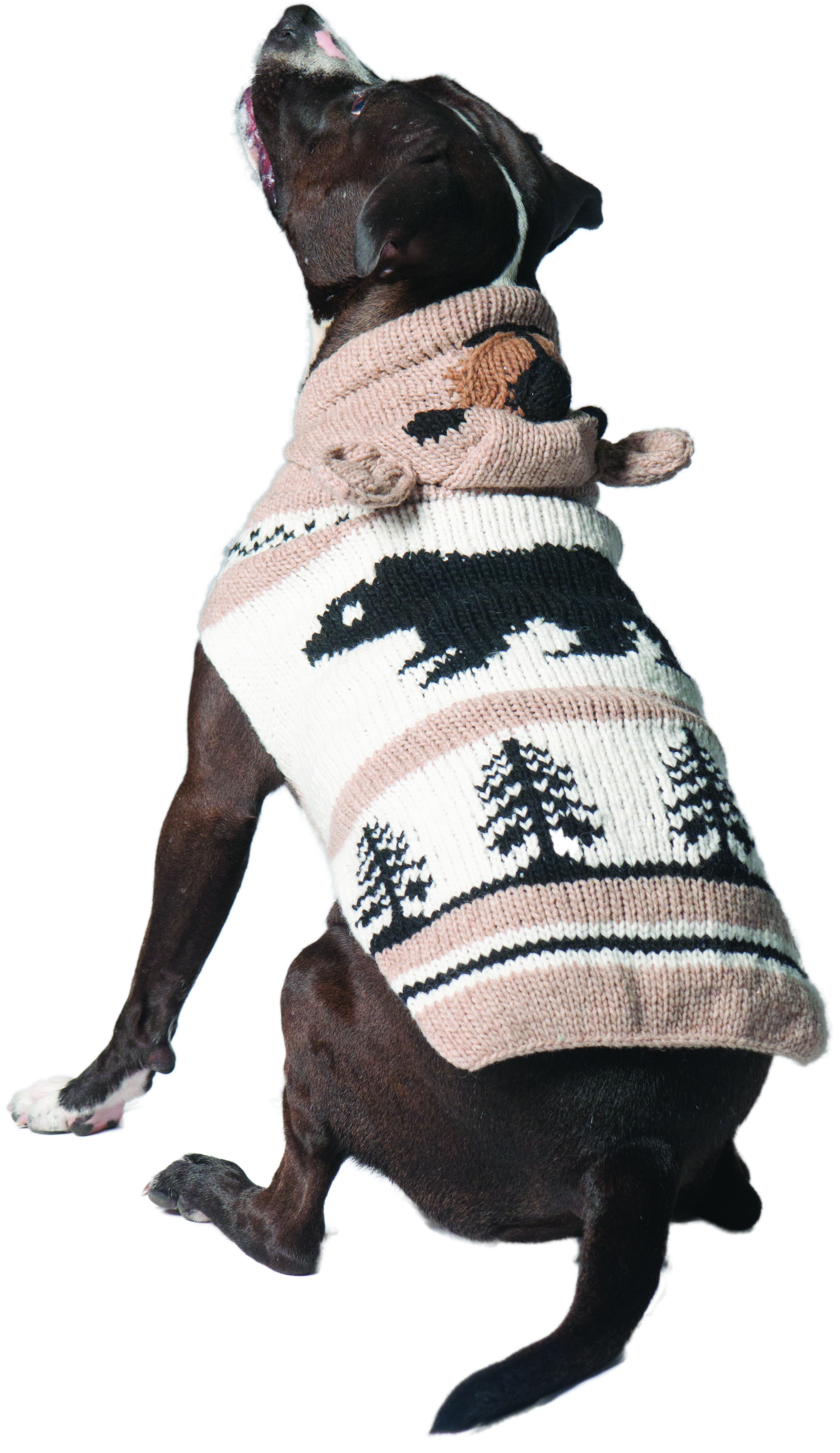 Brown Bear Hoodie Wool Dog Sweater - Chilly Dog Sweaters