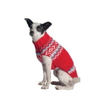 red nordic dog sweater