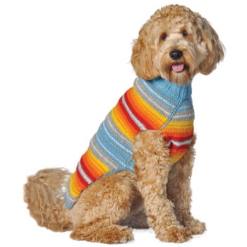 Turquoise serape dog sweater