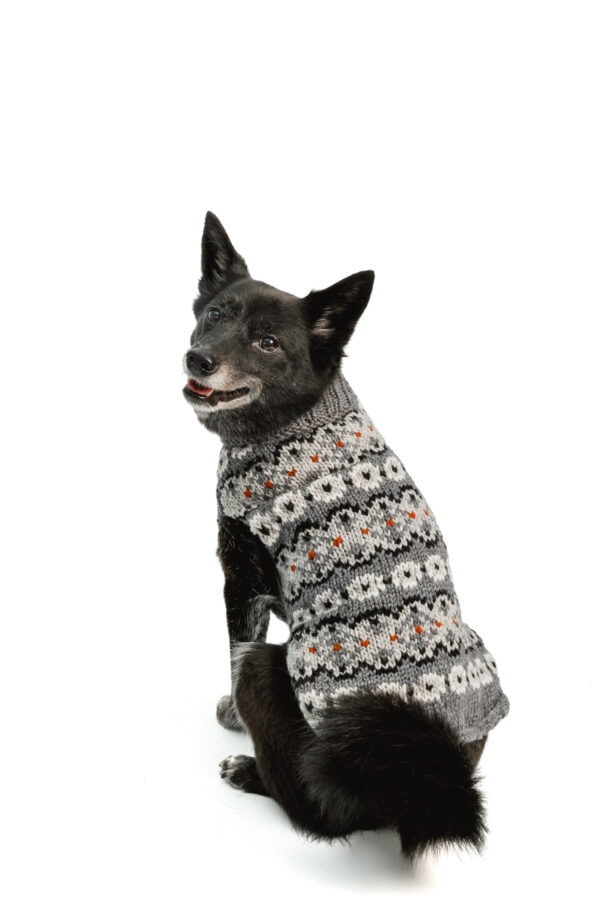 Alpaca Silver Fair Isle Dog Sweater M