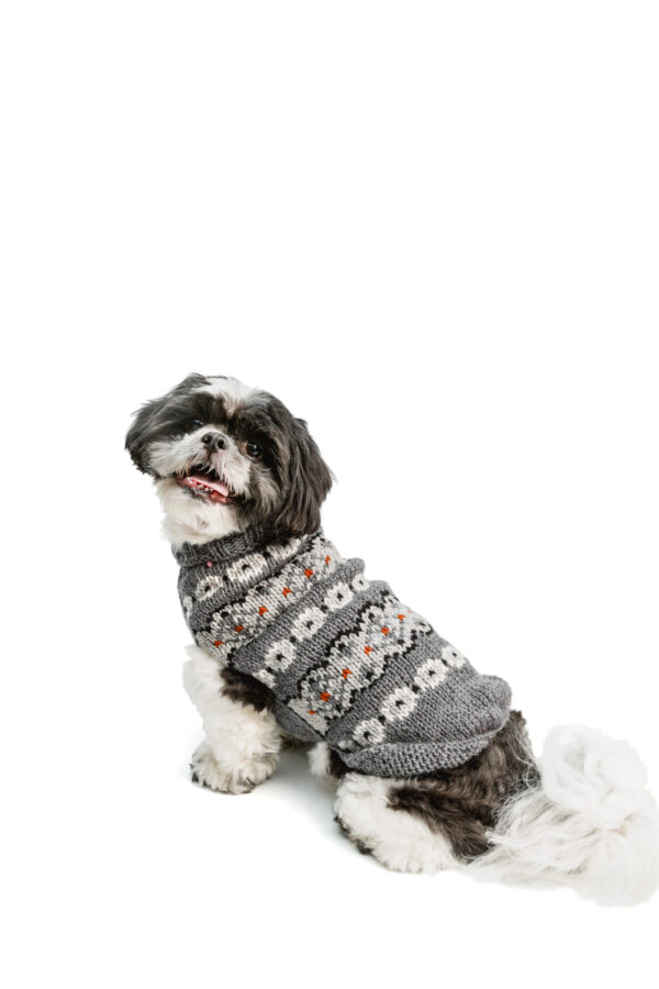 Alpaca Silver Fair Isle Dog Sweater Sm