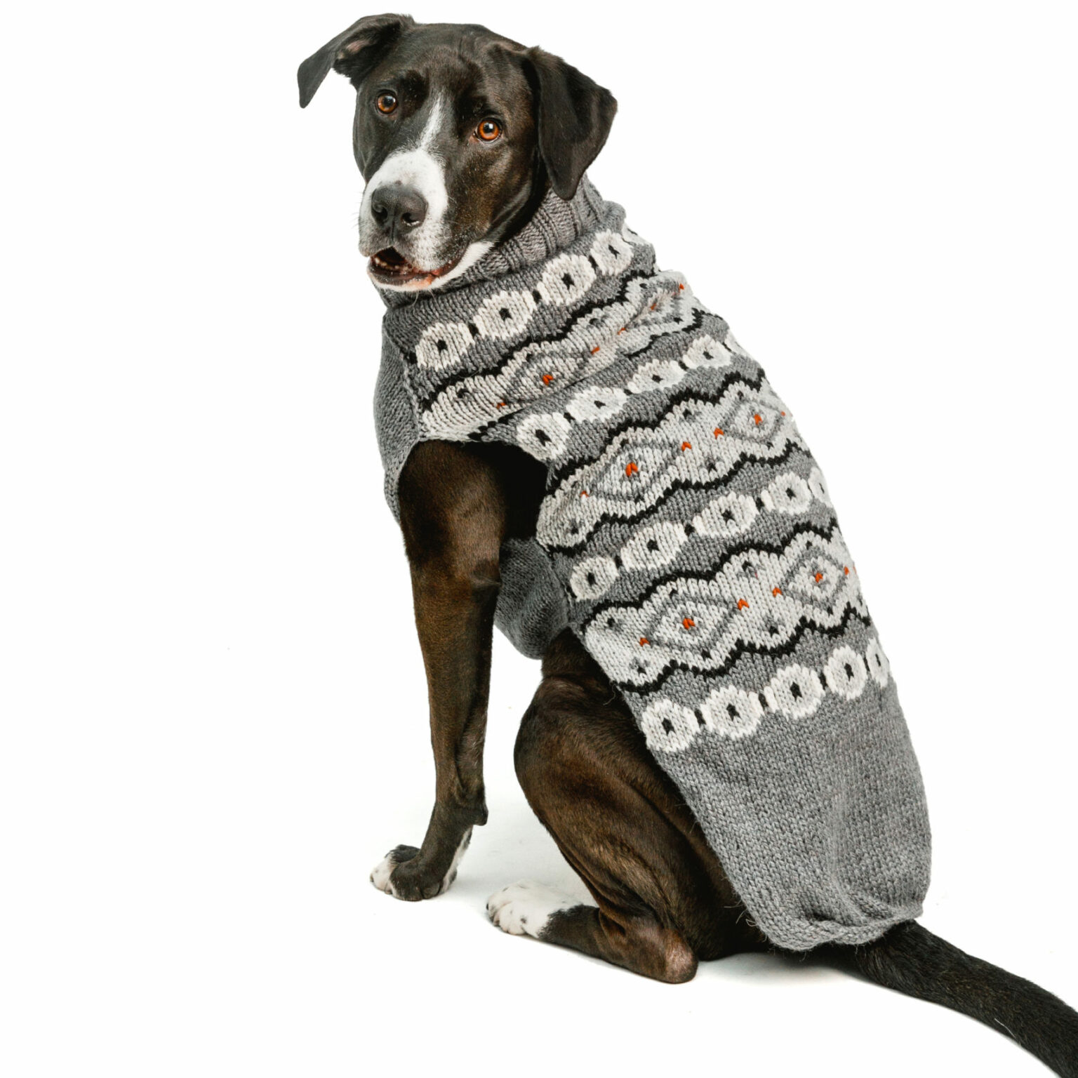 Alpaca Silver Fair Isle Dog Sweater — Chilly Dog