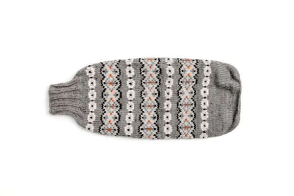 Alpaca Silver Fair Isle Dog Sweater flat