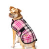 Pink Plaid Blanket Dog Coat XL back