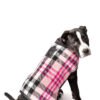 Pink Plaid Blanket Dog Coat Sm back