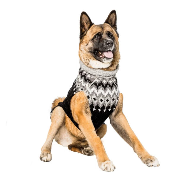 Black Ski Wool Dog Sweater XXL