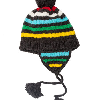 Charcoal stripe ski hat