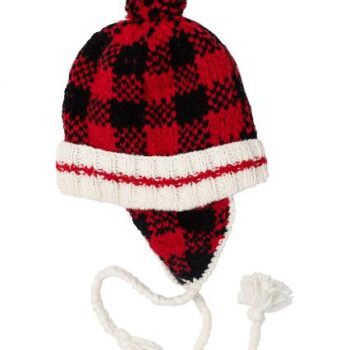 Black & Red checkered warm ski hat