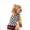 Black & White Checkerboard Hoodie Wool Dog Sweater - small - product back