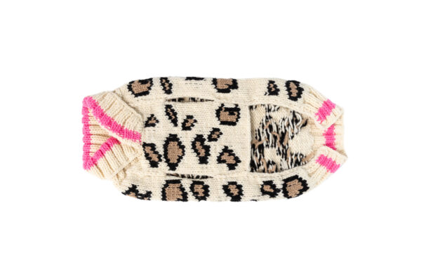 Leopard Print Dog Sweater flat front