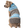 Light Blue Fairisle Wool Dog Sweater XL back