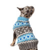 Light Blue Fairisle Wool Dog Sweater M back