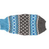 Light Blue Fairisle Wool Dog Sweater flat back