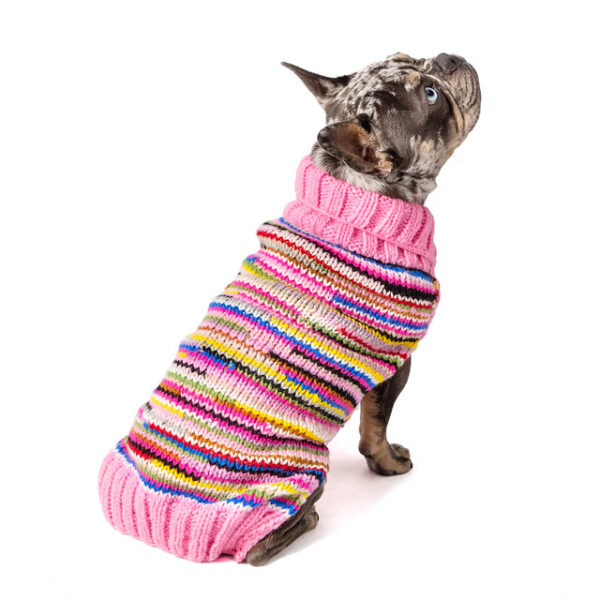 Pink Multi Dog Sweater XXL back