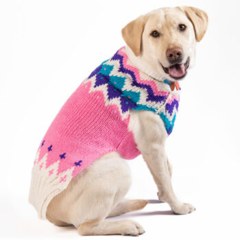 Purple & Pink Fairisle  Lambswool Fairisle Knit Dog Sweater