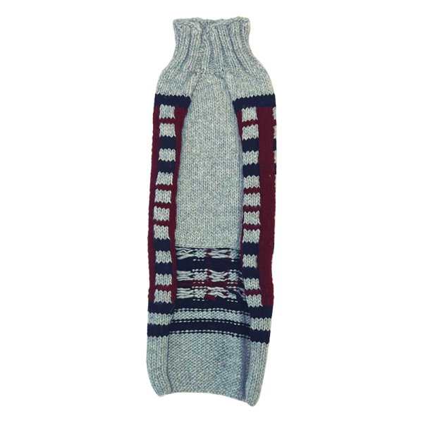gray-black-and-crimson-plaid dog sweaters
